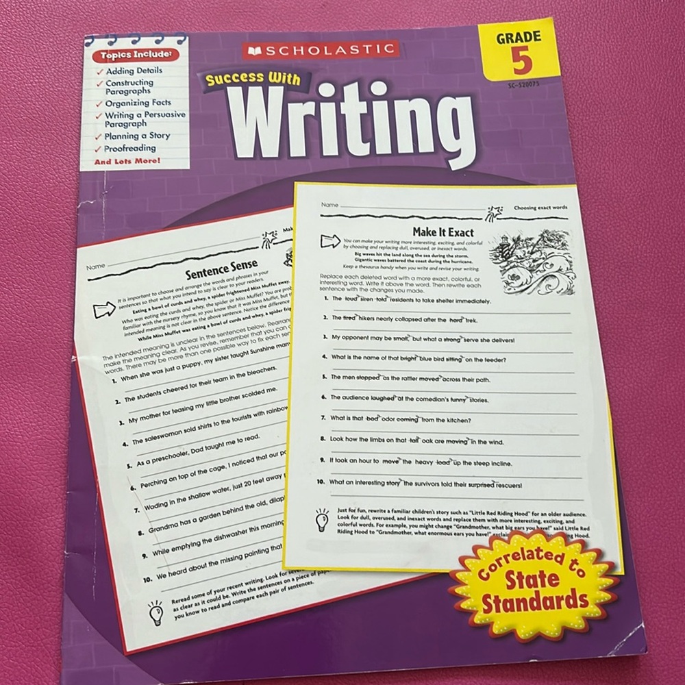 Success With Writing Workbook 5th Grade